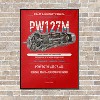 Thumbnail for PW127M vertical canvas print - framed - red background