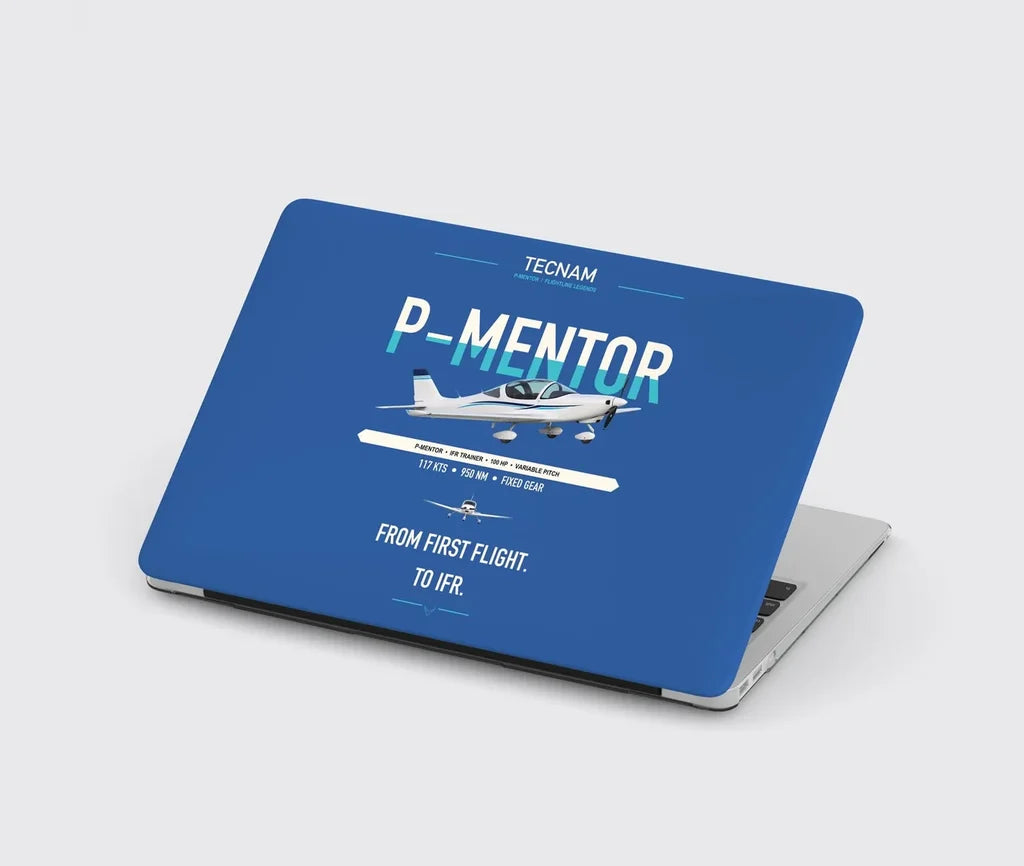 Tecnam P-Mentor design on blue MacBook case