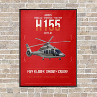 Thumbnail for Airbus H155 EC155 B1 vertical canvas print - framed - red background