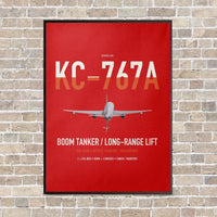 Thumbnail for Boeing KC-767A vertical canvas print - framed - red background