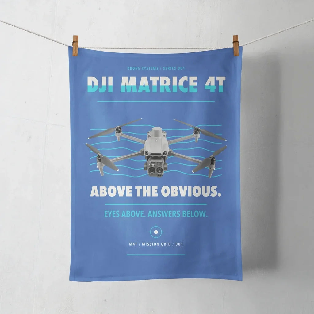 DJI Matrice 4T design on blue towel