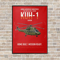 Thumbnail for Korea Aerospace Industries KUH-1 Surion vertical canvas print - framed - red background