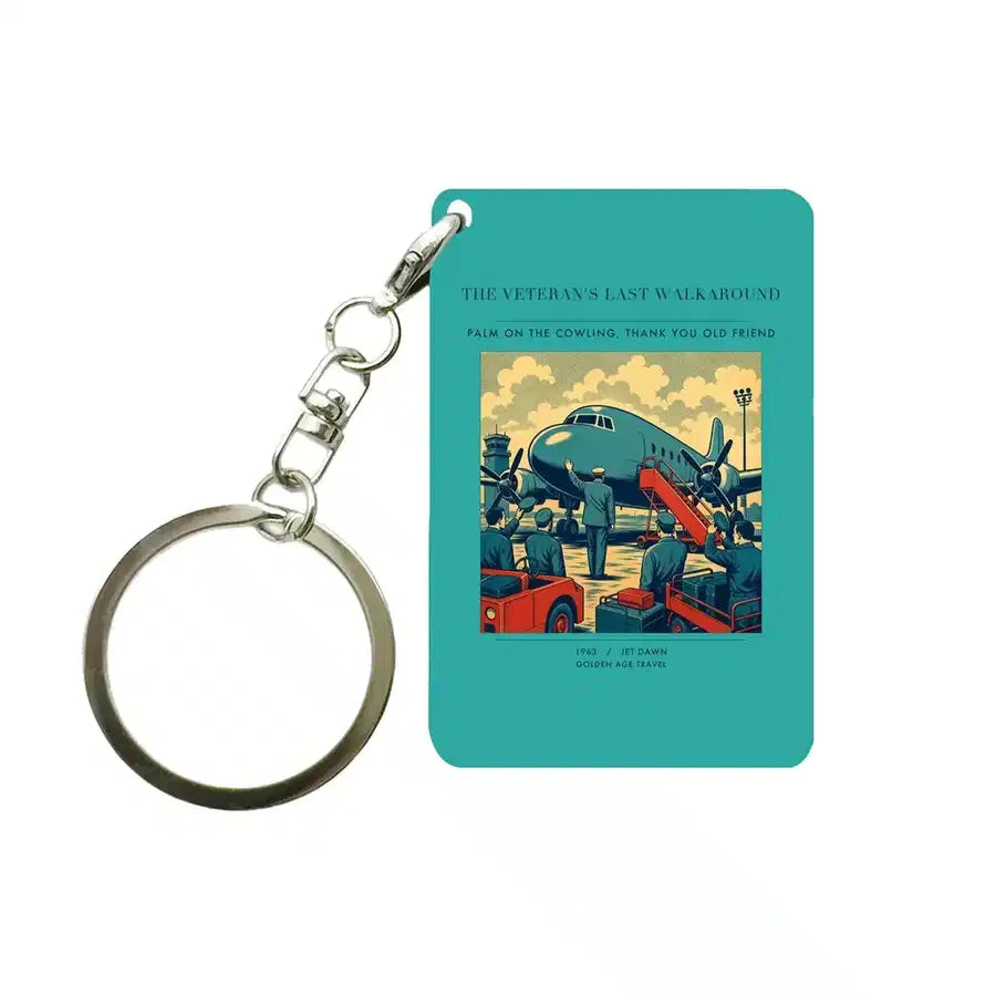 VINTAGE G4453 - The Veteran's Last Walkaround - Designed Key Chain design on turquoise
