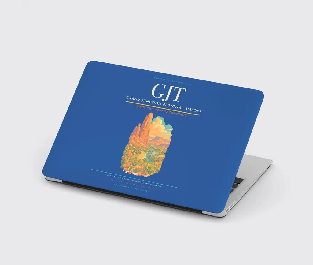 Grand Junction Regional Airport (GJT) design on blue MacBook case