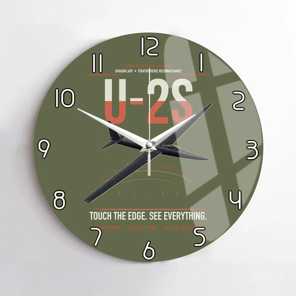 U-2S Dragon Lady design on green army no frame wall clock