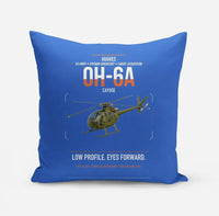 Thumbnail for Hughes OH-6A Cayuse design on blue pillow
