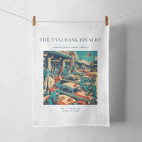 Thumbnail for VINTAGE G4376 - The Taxi Rank Rivalry - Designed Towels design on white