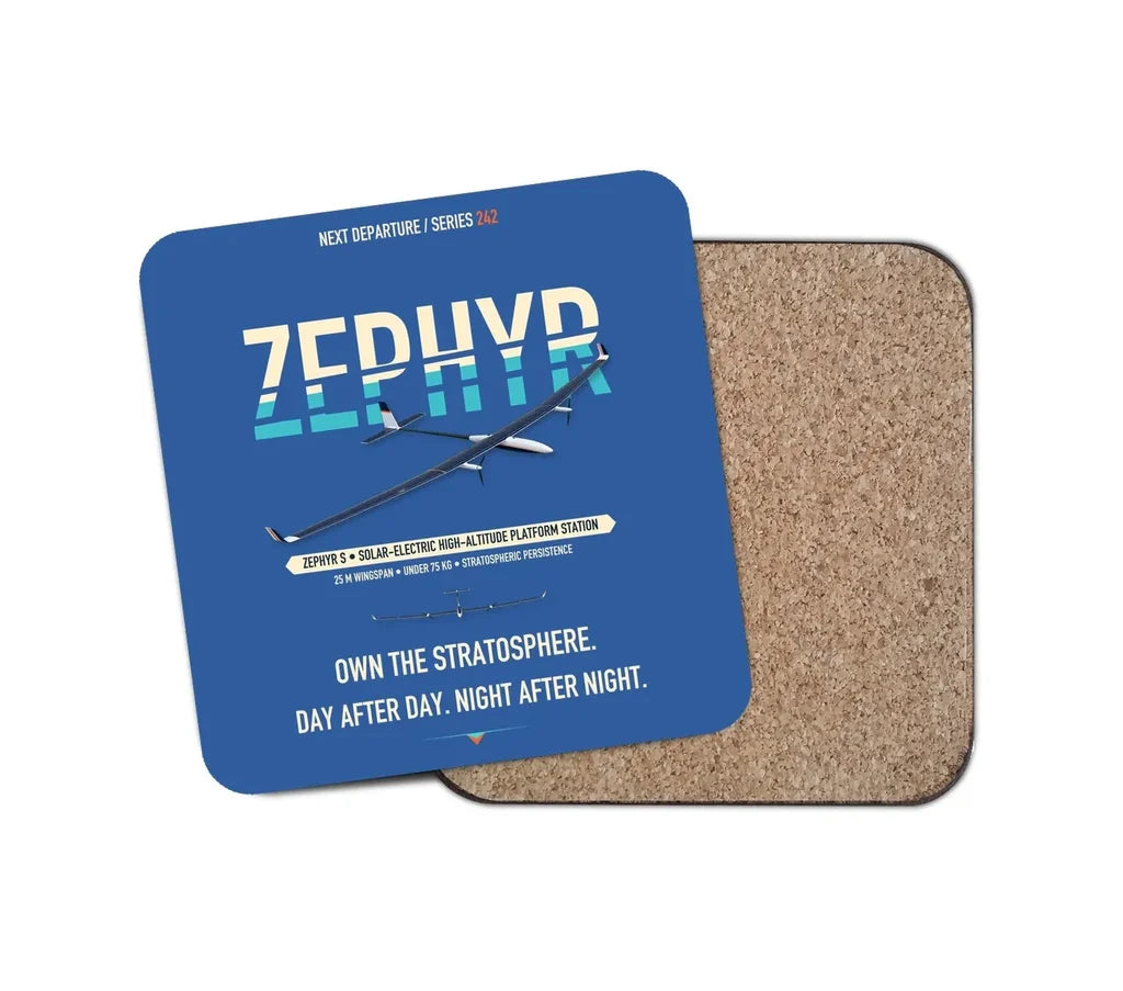Airbus Zephyr S design on blue 1 piece coaster