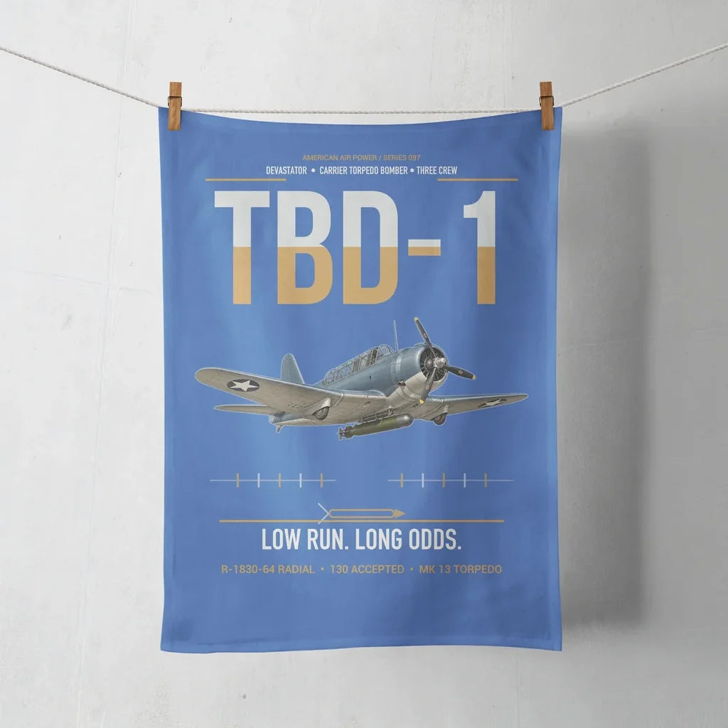 TBD-1 Devastator design on blue towel