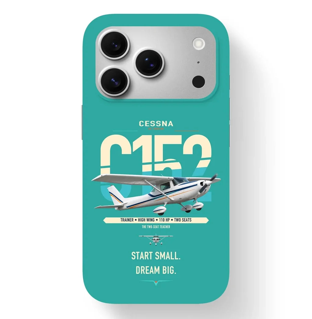 Cessna 152 design on turquoise magsafe iphone case, for iPhone 17 Pro