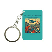 Thumbnail for VINTAGE G4445 - The Grape Harvest Hop - Designed Key Chain design on turquoise