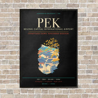 Thumbnail for Beijing Capital International Airport PEK - Canvas Framed - Black