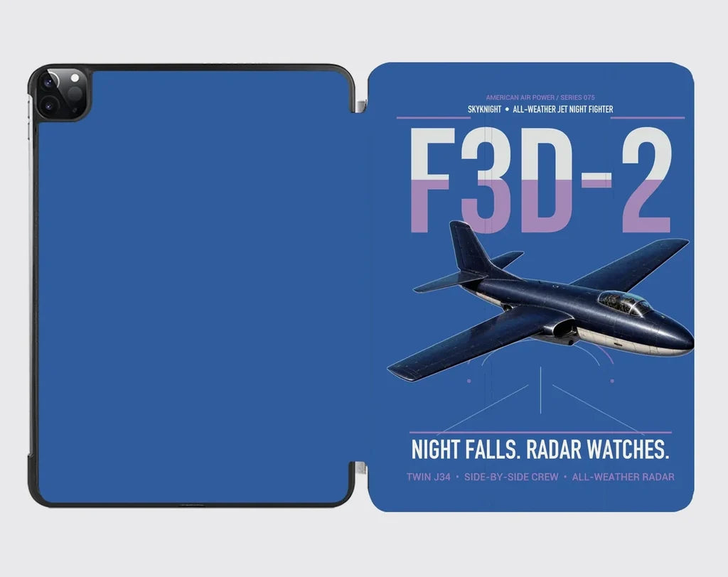 F3D-2 Skyknight design on blue ipad tablet case