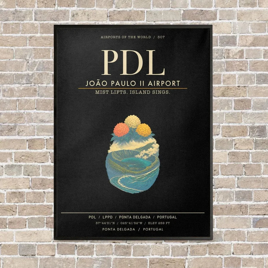 Joao Paulo II Airport PDL - Canvas Framed - Black