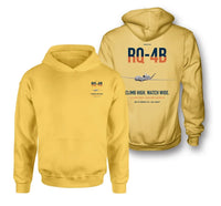 Thumbnail for RQ-4B Global Hawk design on yellow double-side hoodie, double-side print