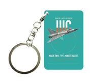 Thumbnail for Dassault Mirage IIIC design on turquoise designed key chain, double-side print