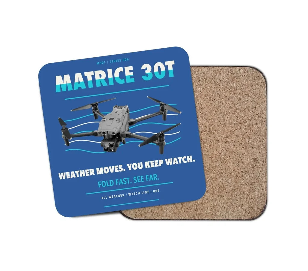 DJI Matrice 30T design on blue 1 piece coaster