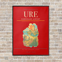 Thumbnail for Kuressaare Airport URE vertical canvas print - framed - red background