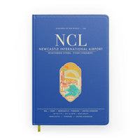Thumbnail for Newcastle International Airport (NCL) design on blue notebook