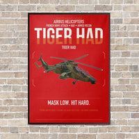 Thumbnail for Airbus Helicopters Tiger HAD vertical canvas print - framed - red background