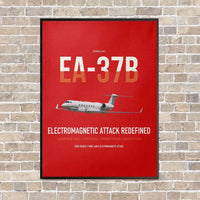Thumbnail for EA-37B Compass Call vertical canvas print - framed - red background
