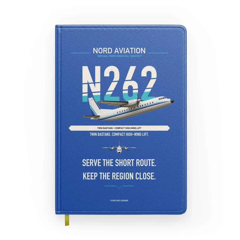 Nord 262A design on blue notebook