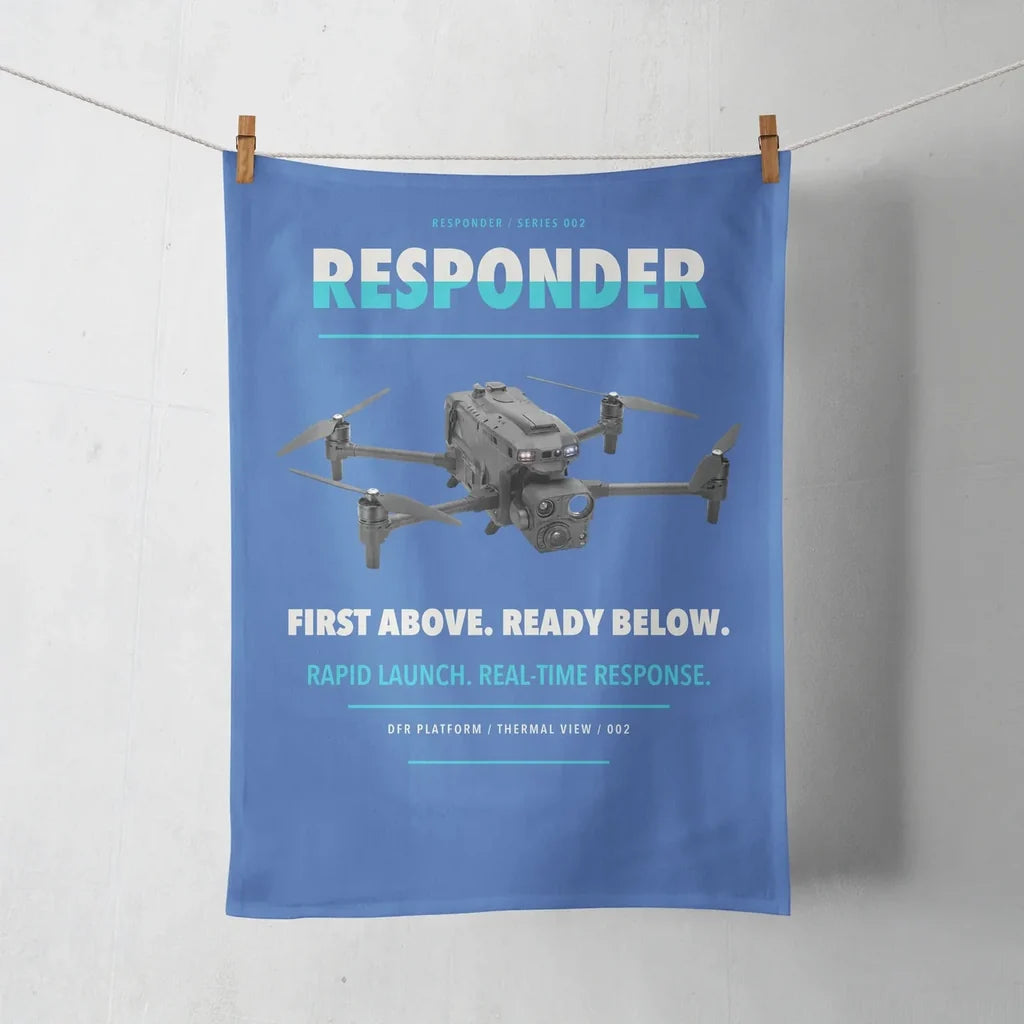 BRINC Responder design on blue towel