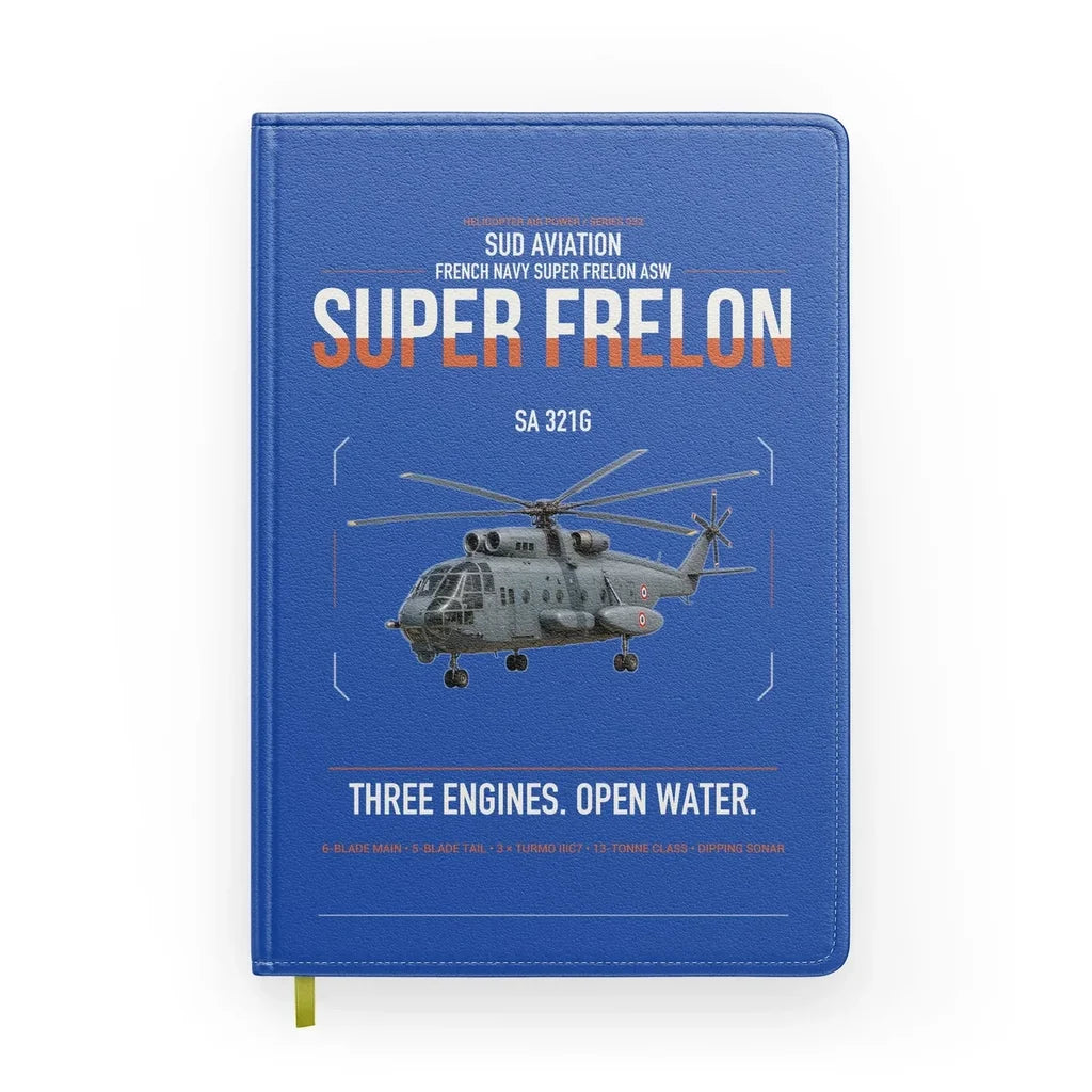 Sud Aviation SA 321G Super Frelon design on blue notebook