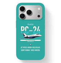 Thumbnail for Pilatus PC-24 design on turquoise magsafe iphone case, for iPhone 17 Pro