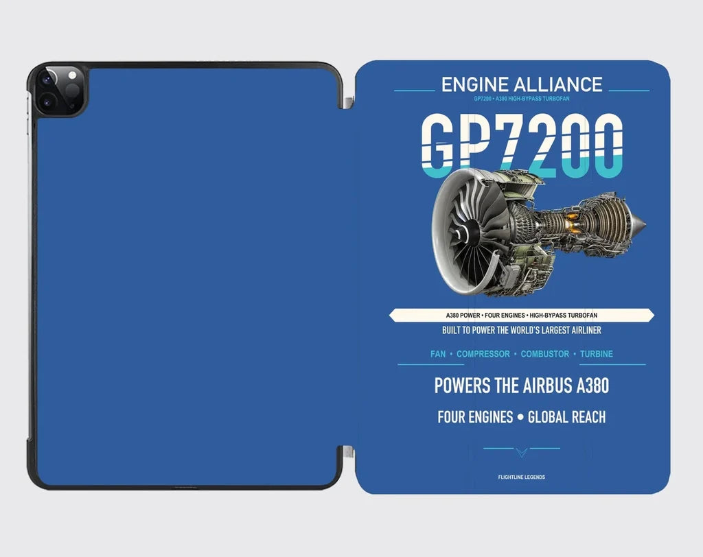 GP7200 design on blue ipad tablet case