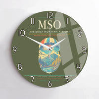 Thumbnail for Missoula Montana Airport (MSO) design on green army no frame wall clock