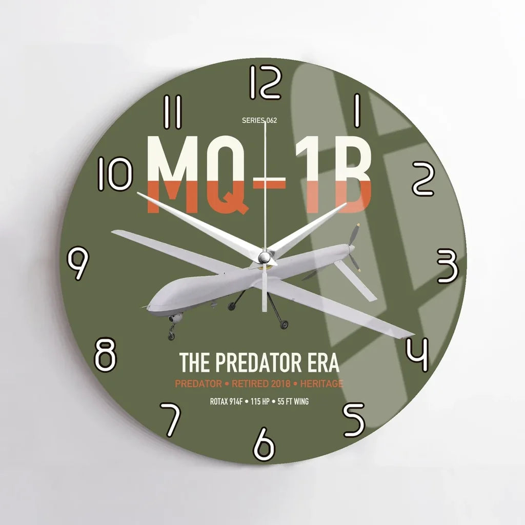 MQ-1B Predator design on green army no frame wall clock