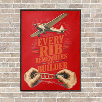 Thumbnail for Every Rib Remembers The Builder vertical canvas print - framed - red background