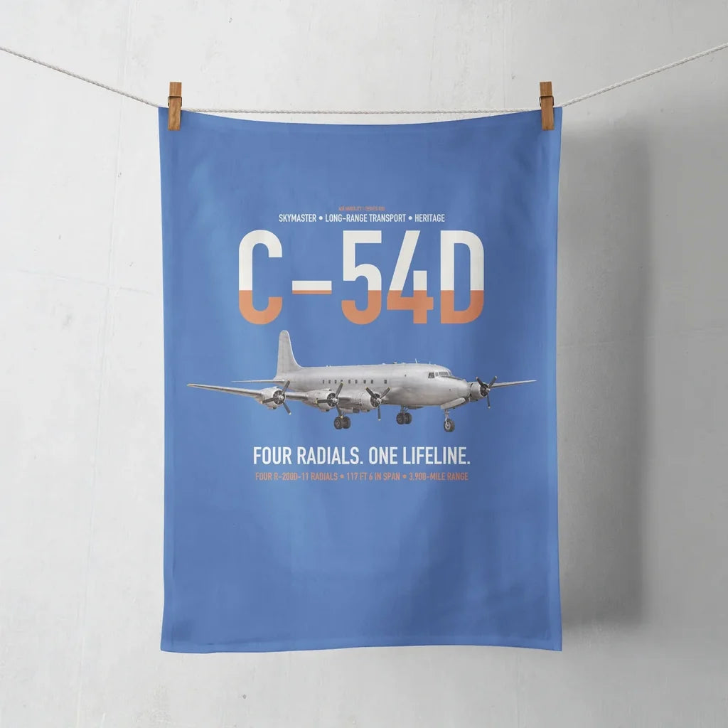 C-54D Skymaster design on blue towel