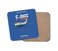 Thumbnail for F-86F Sabre Sweep The Sky design on blue 1 piece coaster