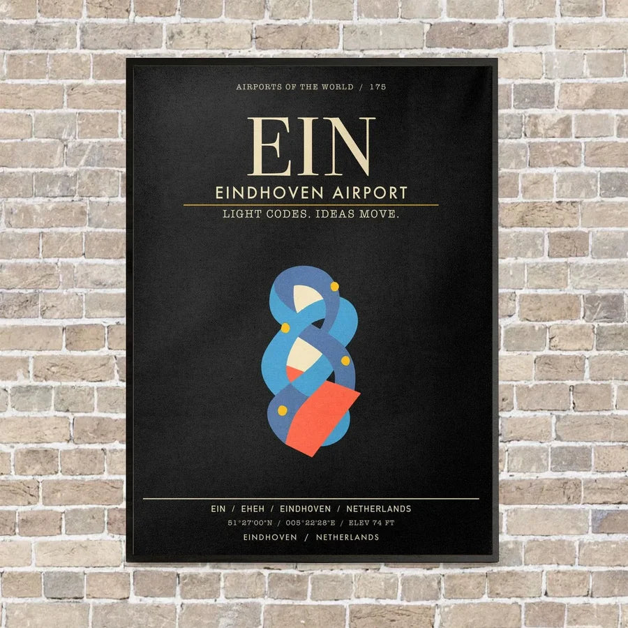 Eindhoven Airport EIN - Canvas Framed - Black