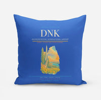 Thumbnail for Dnipropetrovsk International Airport (DNK) design on blue pillow