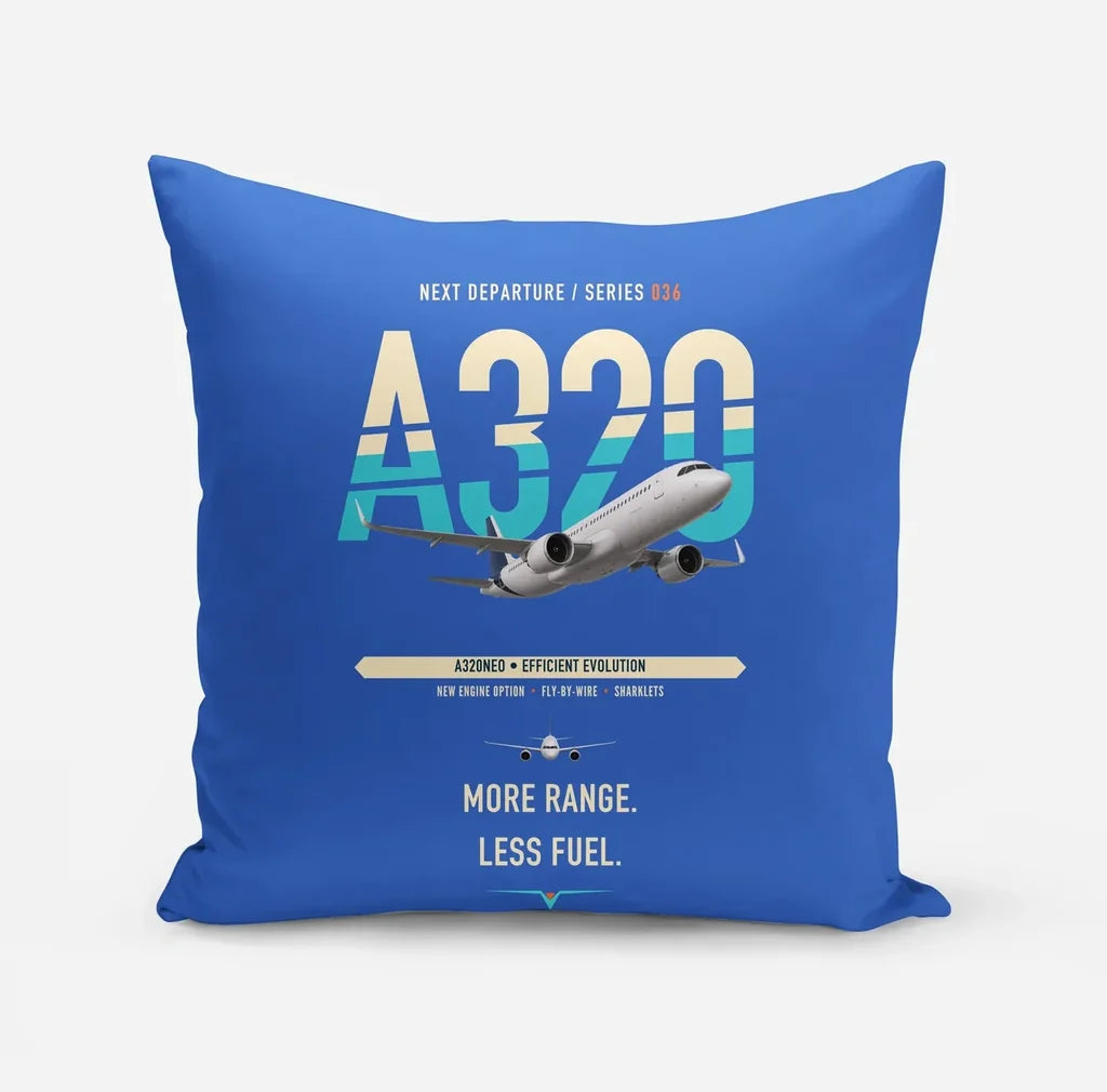 Airbus A320neo design on blue pillow