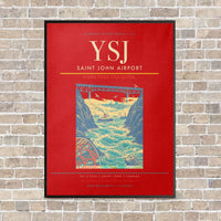 Thumbnail for Saint John Airport YSJ vertical canvas print - framed - red background
