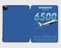 Thumbnail for Bombardier Global 6500 design on blue ipad tablet case