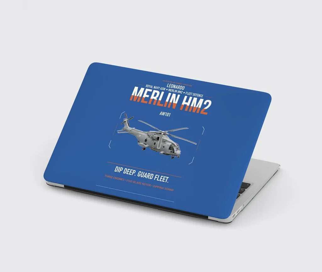 Leonardo AW101 Merlin HM2 design on blue MacBook case
