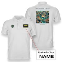 Thumbnail for VINTAGE G4059 - The Harbor Circle - Double-Side Polo T-Shirt design on white+name