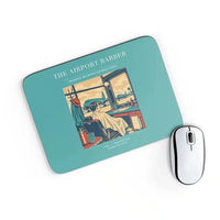 Thumbnail for VINTAGE G4377 - The Airport Barber - Designed Mouse Pads design on turquoise rectangle
