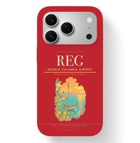Thumbnail for Reggio Calabria Airport (REG) design on red iPhone 17 Pro MagSafe case