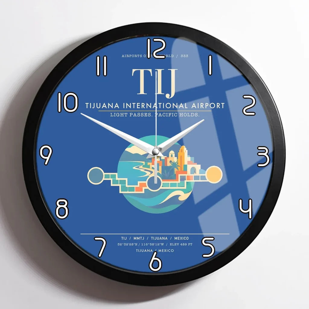 Tijuana International Airport TIJ Wall-Clock Framed - Blue