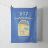 Thumbnail for Fes (FEZ) design on blue towel