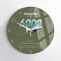 Thumbnail for Bombardier Global 6000 design on green army no frame wall clock
