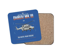 Thumbnail for HAL ALH Dhruv Mk III design on blue 1 piece coaster