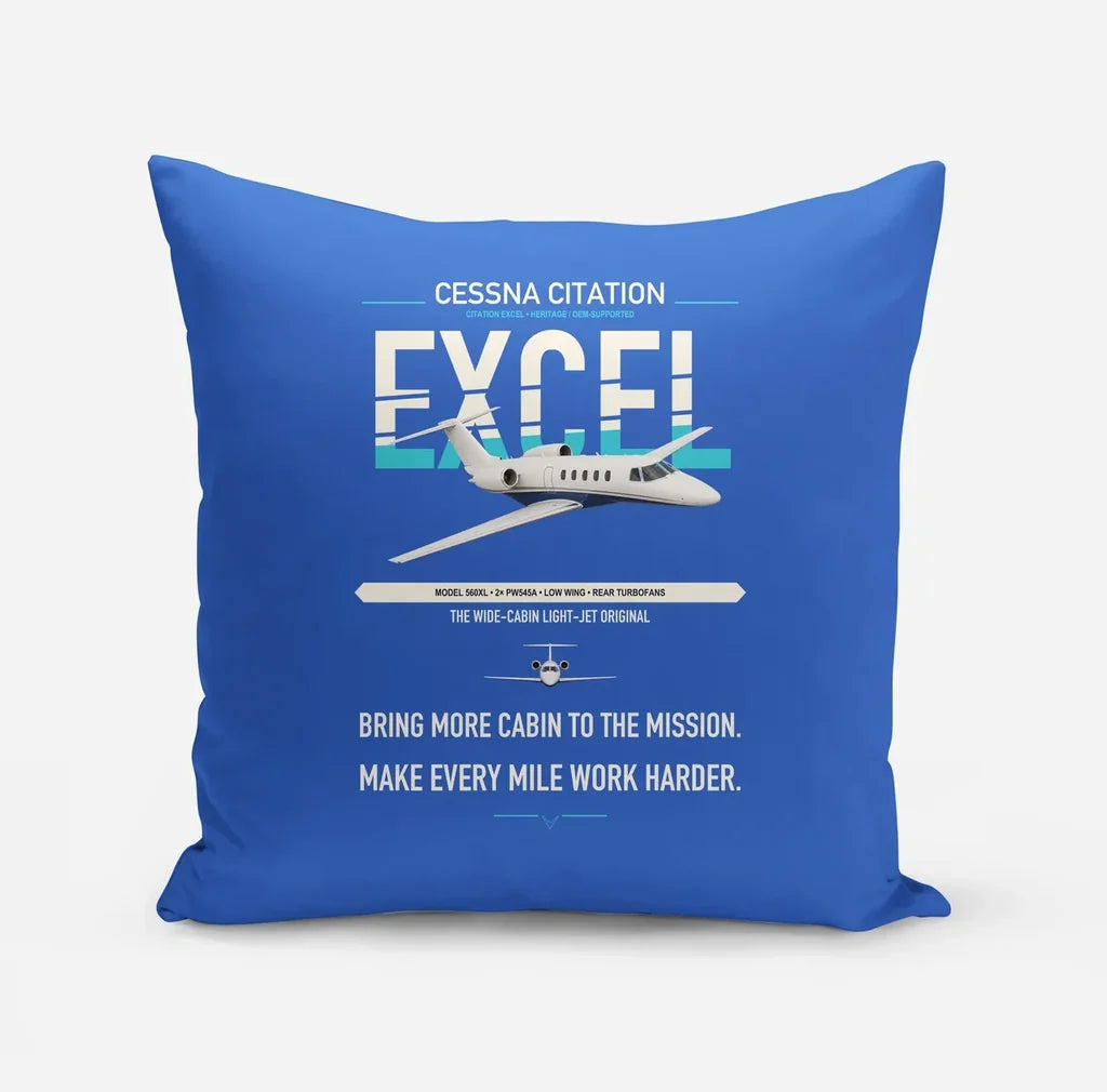 Cessna Citation Excel design on blue pillow