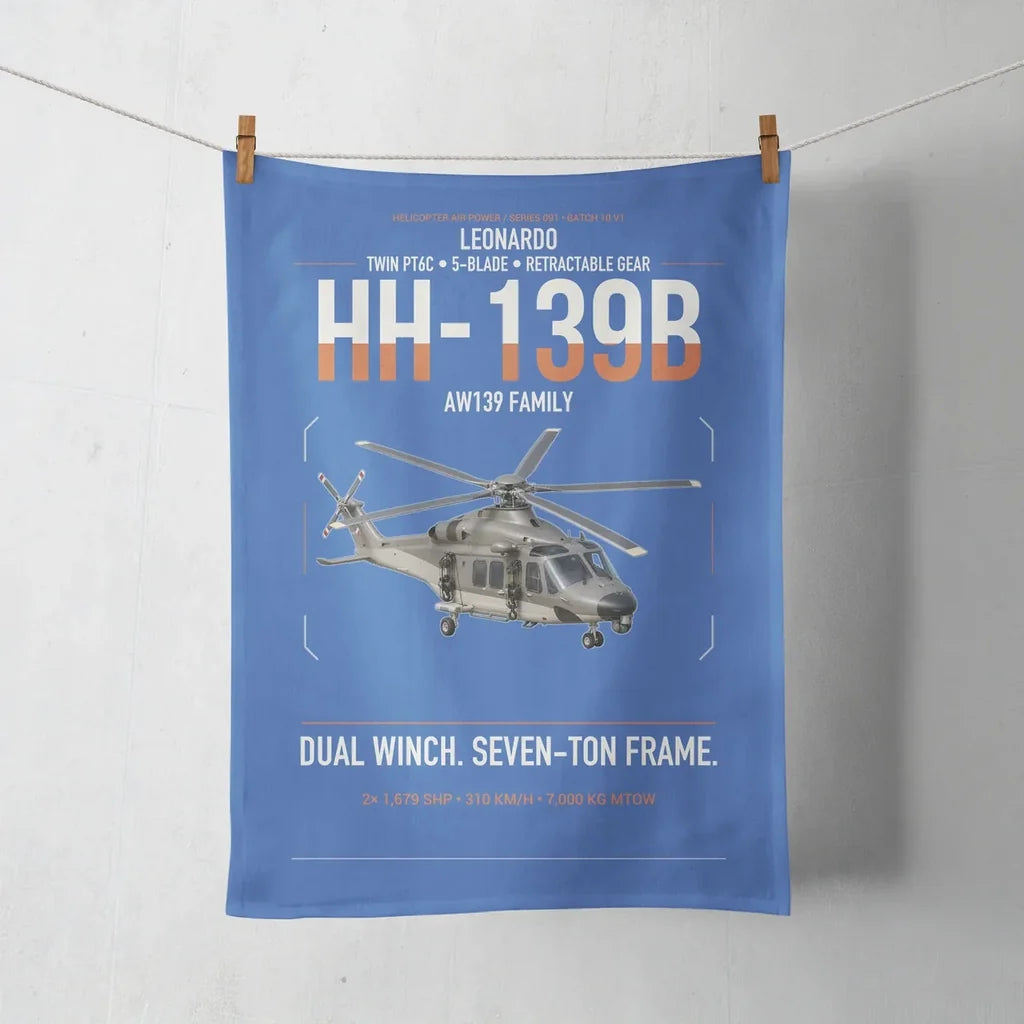 Leonardo HH-139B design on blue towel